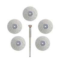 5 sztuk laboratorium dentystyczne tarcze diamentowe dwustronne grit tarcza tnąca narzędzie średnica 22mm grubość 0.25mm z 1 trzpieniami 6